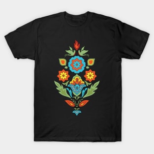 Floral Composition Indian Ethnic Art T-Shirt